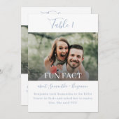 Fun Facts Photo Wedding Reception Table Numbers Kaart (Voorkant / Achterkant)