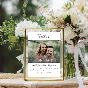 Fun Facts Photo Wedding Reception Table Numbers Kaart