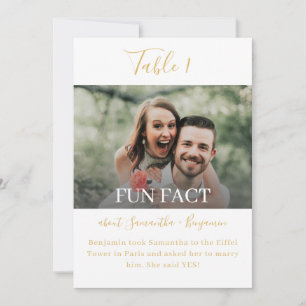 Fun Facts Photo Wedding Reception Table Numbers Kaart