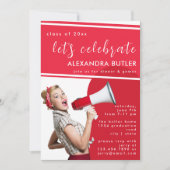 Fun Facts Red Bold Script Afstuderen Class of 2023 Kaart (Voorkant)