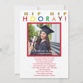 Fun Facts Red Bold Script Afstuderen Class of 2023 Kaart (Achterkant)