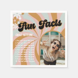 Fun Facts Retro Boho Photo Afstuderen Servet