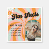 Fun Facts Retro Boho Photo Afstuderen Servet (Voorkant)
