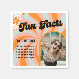 Fun Facts Retro Boho Photo Afstuderen Servet