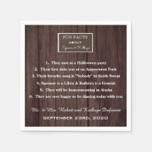 "Fun Facts" - Romantic & Rustic Wedding Personaliz