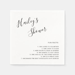Fun Facts Simple Black en White Vrijgezellenfeest Servet