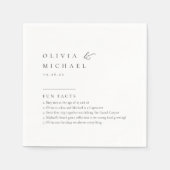 Fun Facts Simply Elegant Typography Wedding Napkin Servet (Voorkant)