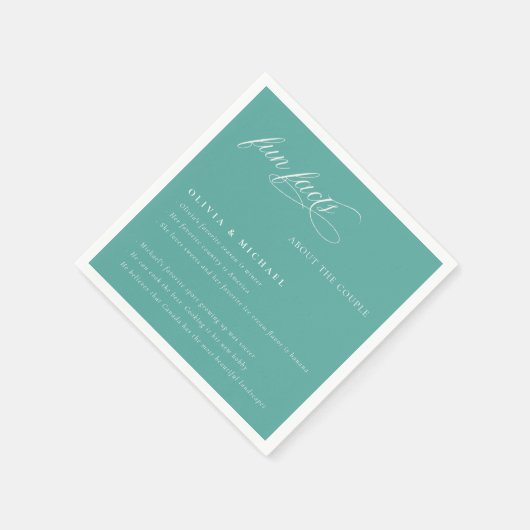 Fun Facts Simply Elegant Typography Wedding Servet (Hoek)