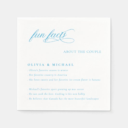 Fun Facts Simply Elegant Typography Wedding Servet (Voorkant)