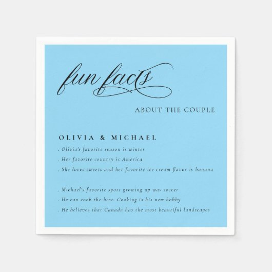 Fun Facts Simply Elegant Typography Wedding Servet (Voorkant)