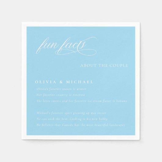 Fun Facts Simply Elegant Typography Wedding Servet (Voorkant)