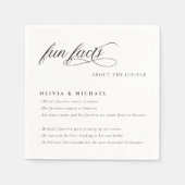 Fun Facts Simply Elegant Typography Wedding Servet (Voorkant)