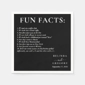 Fun Facts Wedding Cocktail Text Black White Servet (Voorkant)