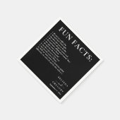 Fun Facts Wedding Cocktail Text Black White Servet (Hoek)