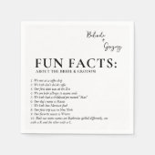 Fun Facts Wedding Cocktail Text Black White Servet (Voorkant)