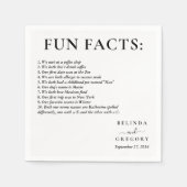 Fun Facts Wedding Cocktail Text Black White Servet (Voorkant)