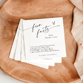 Fun Facts Wedding Napkins | Modern minimalist Servet