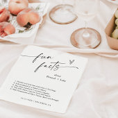 Fun Facts Wedding Napkins | Modern minimalist Servet