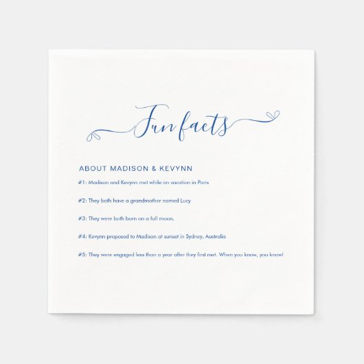 Fun Facts Wedding Napkins Servet (Voorkant)
