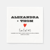 Fun Facts Wedding Napkins