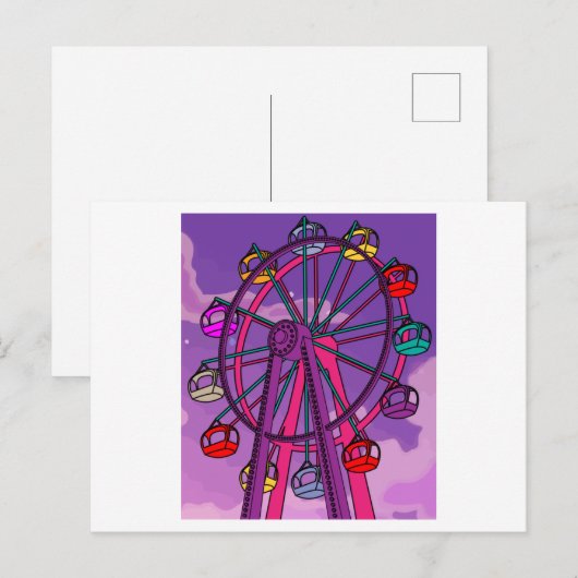 Fun Fair Amusement Park Amusement Park Briefkaart (Voorkant / Achterkant)