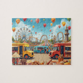 Fun Fair Carnival Food Trucks Roller Coaster Legpuzzel