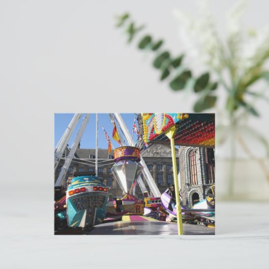 Fun fair in Amsterdam Briefkaart (Staand voorkant)