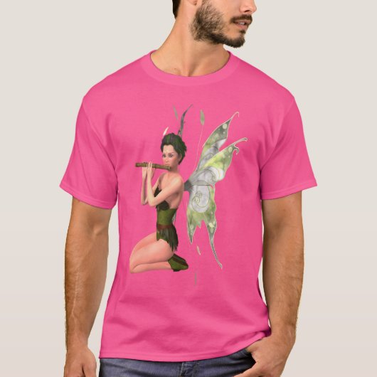 Fun Fairy T-shirt Vrouw Elf Fairy Spelen Fluit Fig (Voorkant)