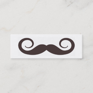 Fun Fake Handle-bar Mustache Skinny Visitekaartje