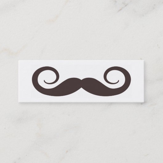 Fun Fake Handle-bar Mustache Skinny Visitekaartje (Voorkant)