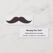 Fun Fake Mustache Skinny Visitekaartje (Voorkant / Achterkant)