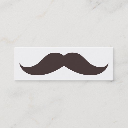 Fun Fake Mustache Skinny Visitekaartje (Voorkant)