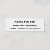 Fun Fake Mustache Skinny Visitekaartje (Achterkant)