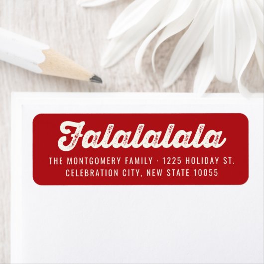 Fun Falalala Bold Script Modern Holiday Adres Etiket (Insitu)
