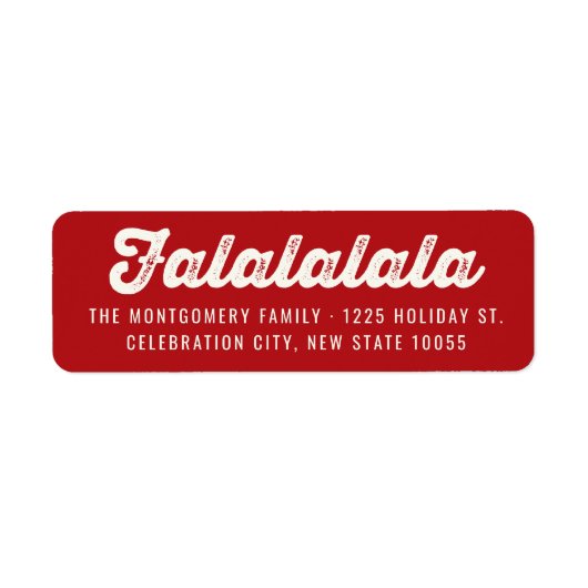 Fun Falalala Bold Script Modern Holiday Adres Etiket (Voorkant)