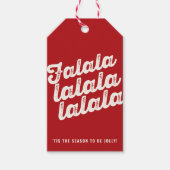 Fun Falalala Bold Script op Red Modern Holiday Cadeaulabel (Voorkant)