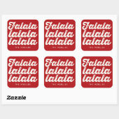Fun Falalala Bold Script op Red Modern Holiday Vierkante Sticker (Vel)