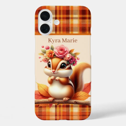 Fun Fall Seasonal squirrel add name  Case-Mate iPhone Case (Achterkant)