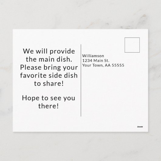 Fun Falling Leaves Friendsgiving Dinner Potluck Feestdagenkaart (Achterkant)