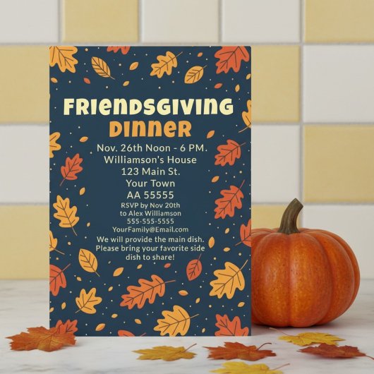 Fun Falling verlaat Friendsgiving-Kaart Feestdagenkaart