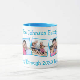 Fun Family 5 Foto die door 2020 blauw wordt gekreg Mok