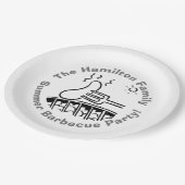 Fun Family Barbecue Papieren Bordje (Gekanteld)