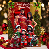 Fun Family Christmas Holiday Party Ugly Sweaters Kaart