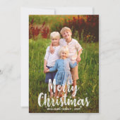 Fun Family Foto van Merry kerst Typogray Feestdagenkaart (Voorkant)