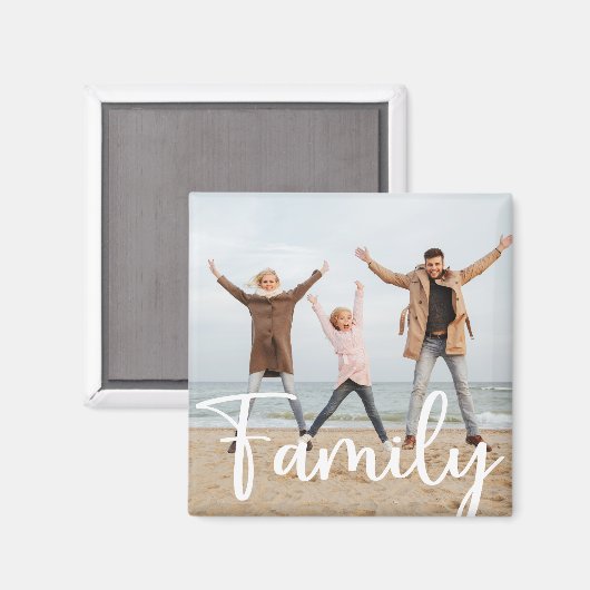Fun Family Photo Modern Cool Typography Magnet (Voorkant / Achterkant)