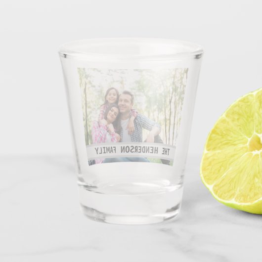 Fun Family Photo Monogram Shot Glas (Achterkant)