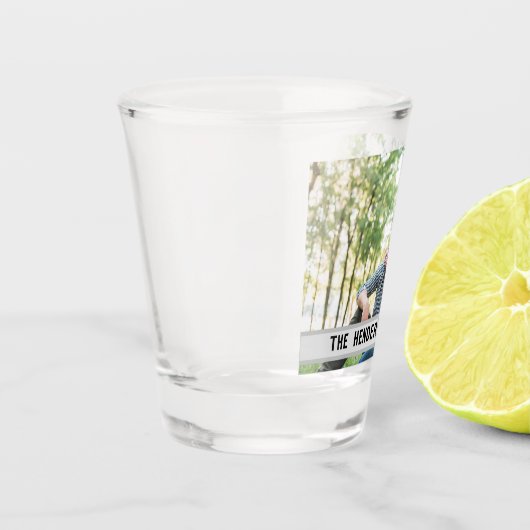 Fun Family Photo Monogram Shot Glas (Links)