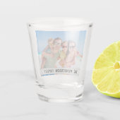 Fun Family Photo Monogram Shot Glass Glas (Achterkant)