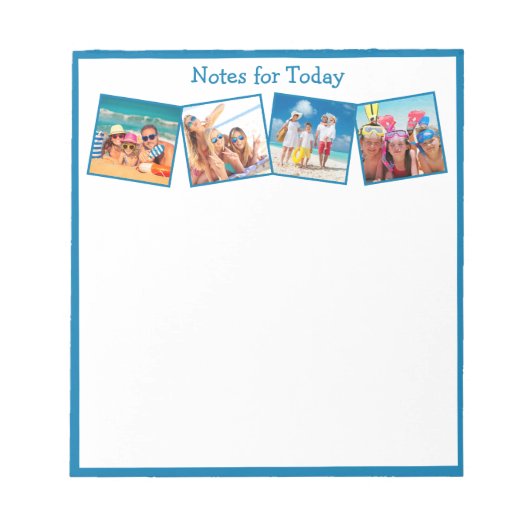 Fun Family Photos Blue Notes voor Today Notitieblok (Voorkant)