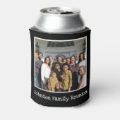 Fun Family Reunion Foto gepersonaliseerd zwart wit Blikjeskoeler (Blikje Achterkant)
